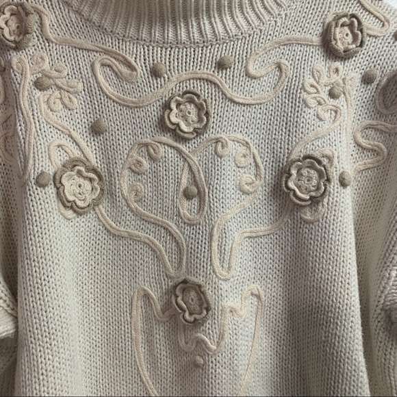 Vintage Outback Red Ramie Sweater AllAround Floral - Picture 2 of 7